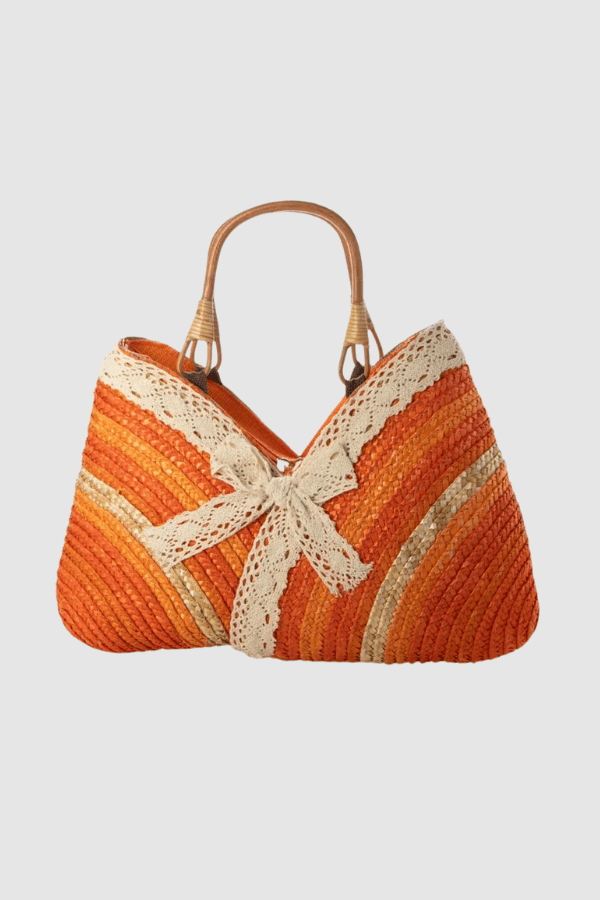 Rainbow Stripe Straw Bag