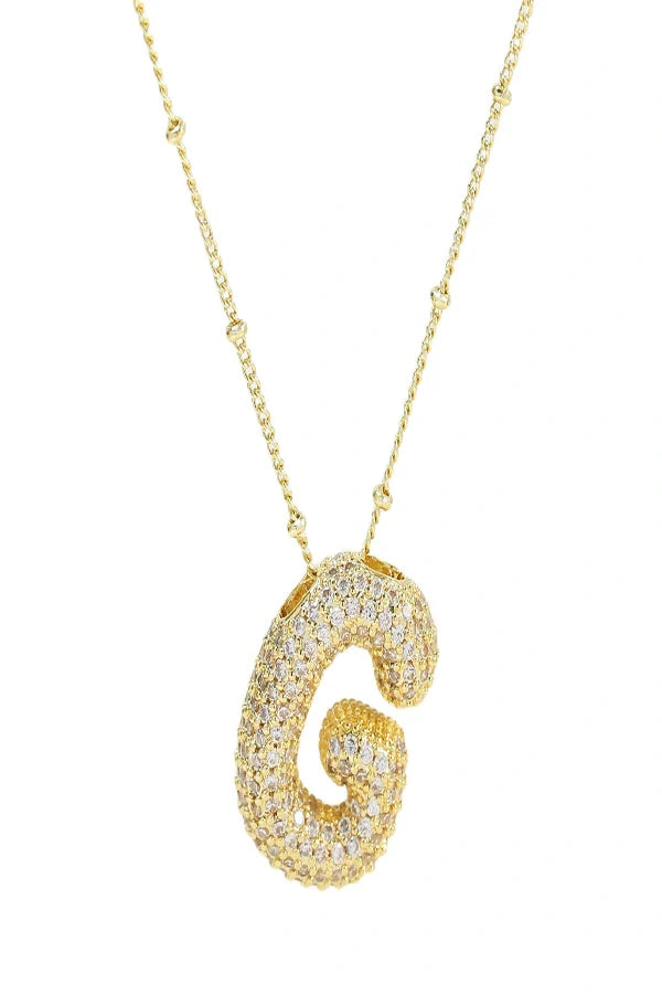 Savannah Diamond Bubble Letter Necklace