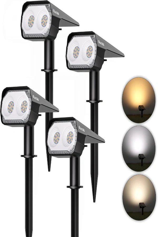 Quntis 4 Pack Solar Spot Lights Outdoor