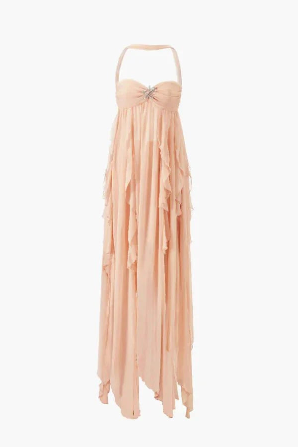 'ethereal', 'cascading', 'flowy', 'romantic', 'sundowner', 'golden hour', and destination names like 'Mykonos', 'Amalfi', 'Maldives