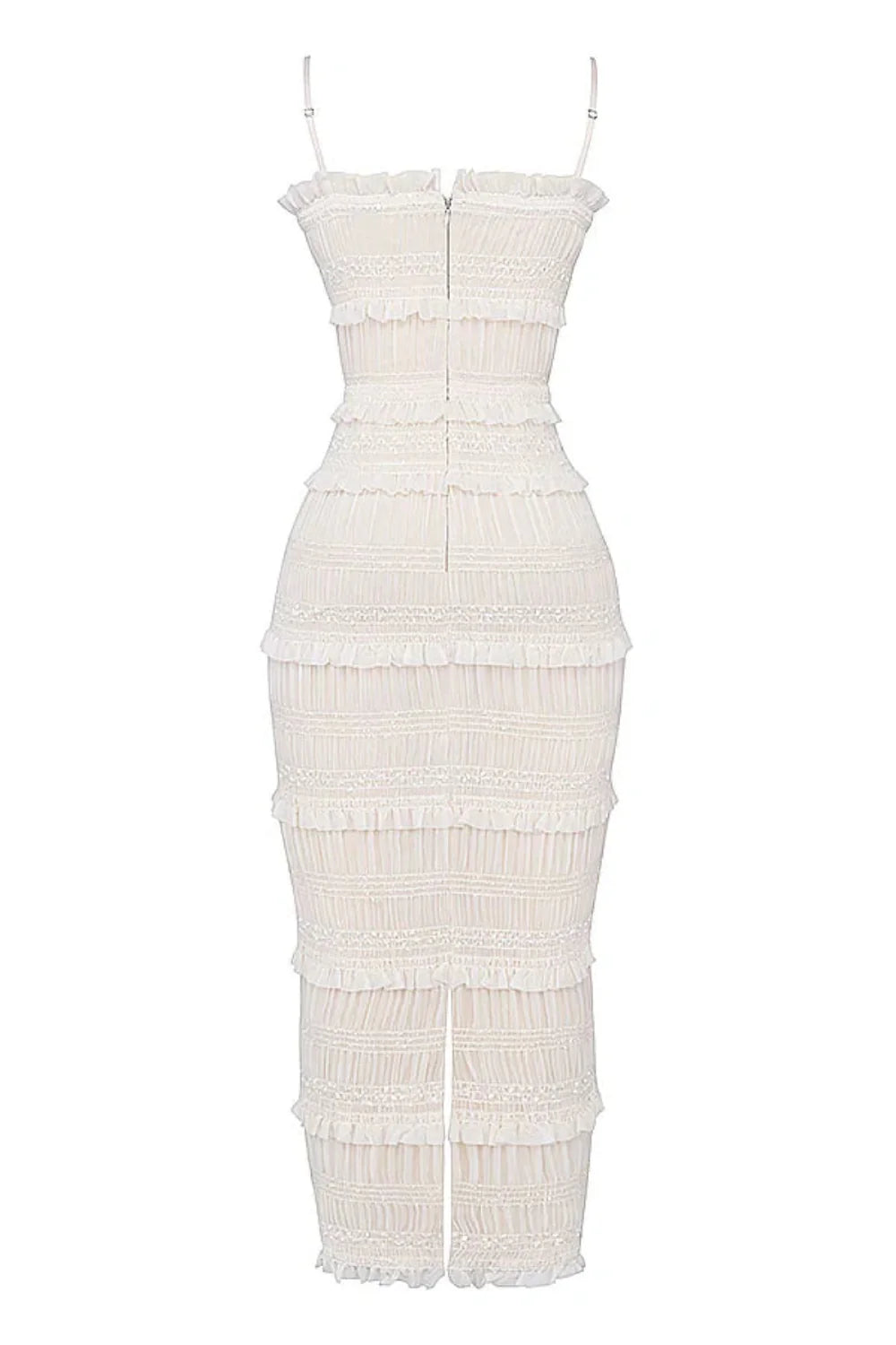 shirred, sculpts, georgette, column silhouette, and ceremonial elegance