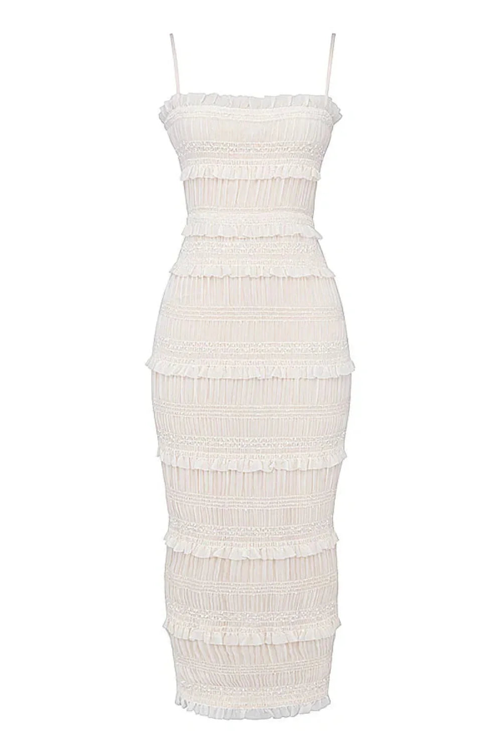 shirred, sculpts, georgette, column silhouette, and ceremonial elegance