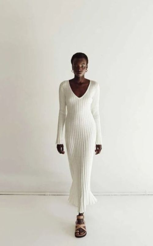 Robe en maille cerise