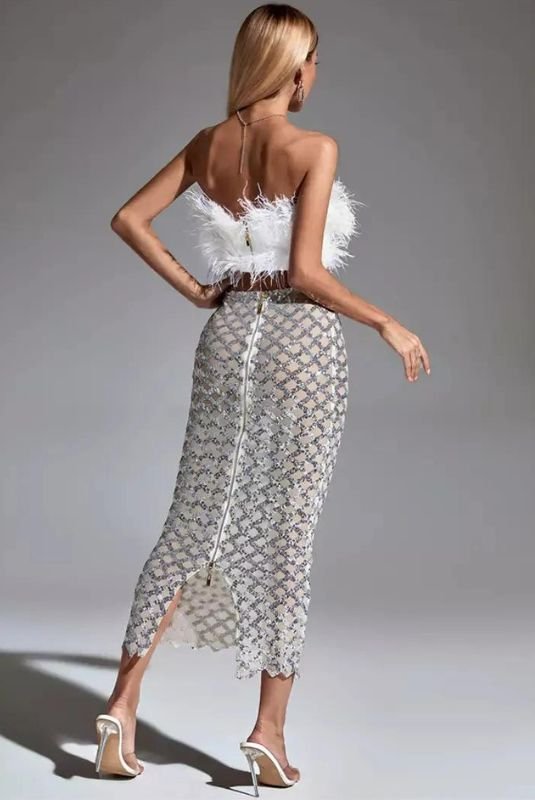 Ensemble de bandage à plumes et à paillettes Vienne