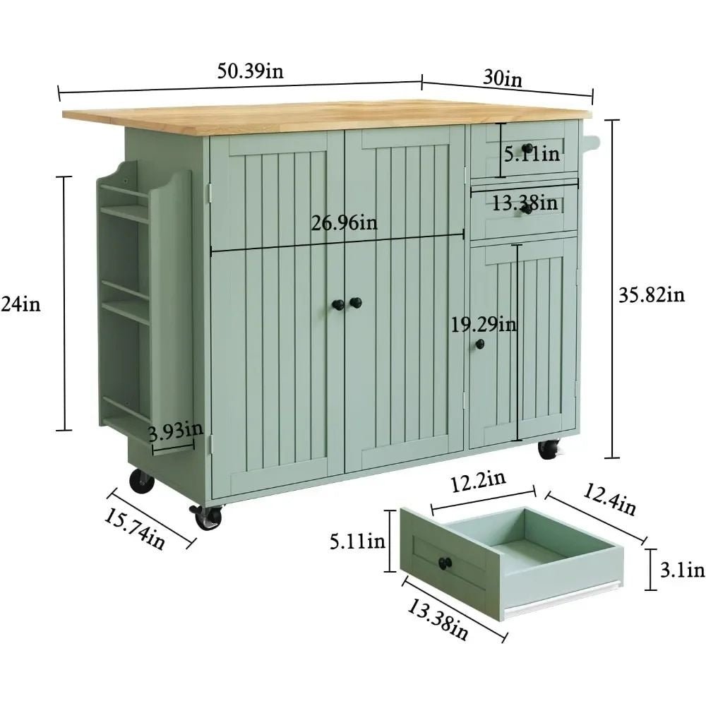 'butcher block top', 'drop leaf breakfast bar', 'kitchen storage cabinet', 'farmhouse kitchen trolley', and 'coffee bar station'