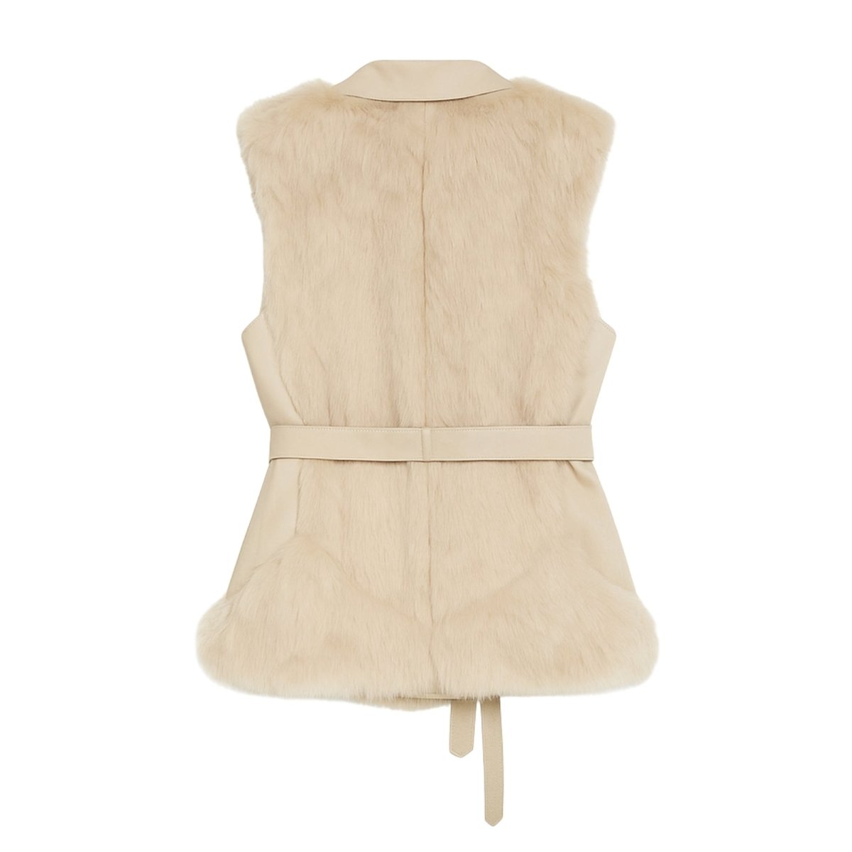 Beige Kouvr vest with a belt on a white background