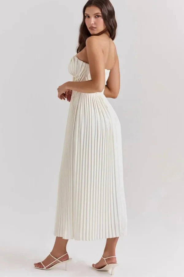 Kouvr Anaflor White Strapless Corset Midi Dress