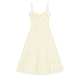 Kouvr's Aviva yellow floral vintage-inspired midi dress with sweetheart neckline and pockets
