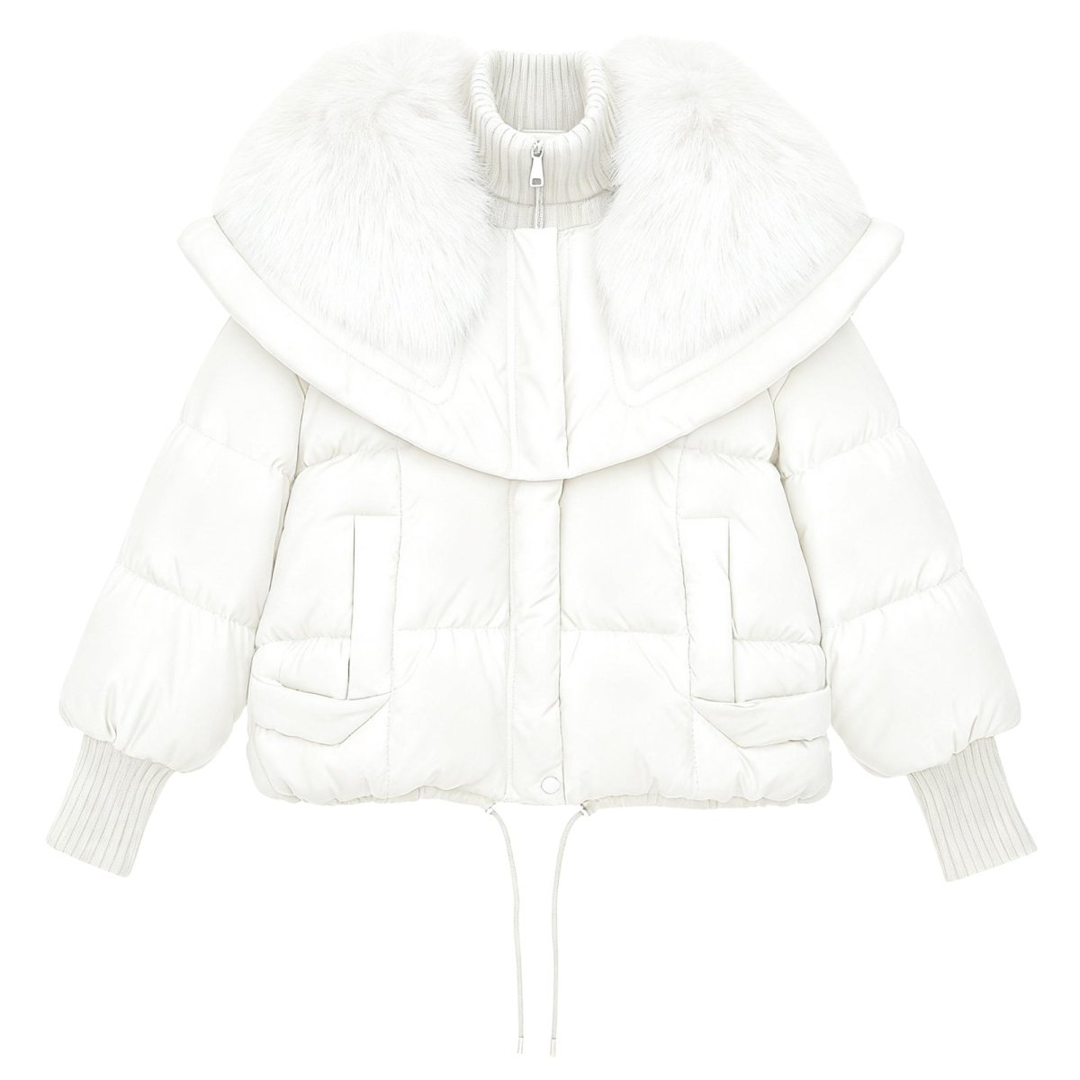 White Kouvr hooded jacket on a white background