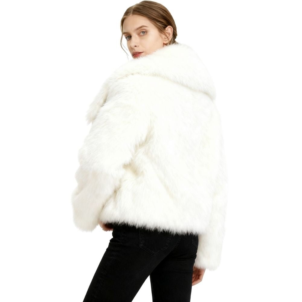 quiet luxury outerwear, minimalist winter jacket, cropped evening coat, wedding guest jacket, what to wear over a formal dress, ethical fur coat, faux mink jacket