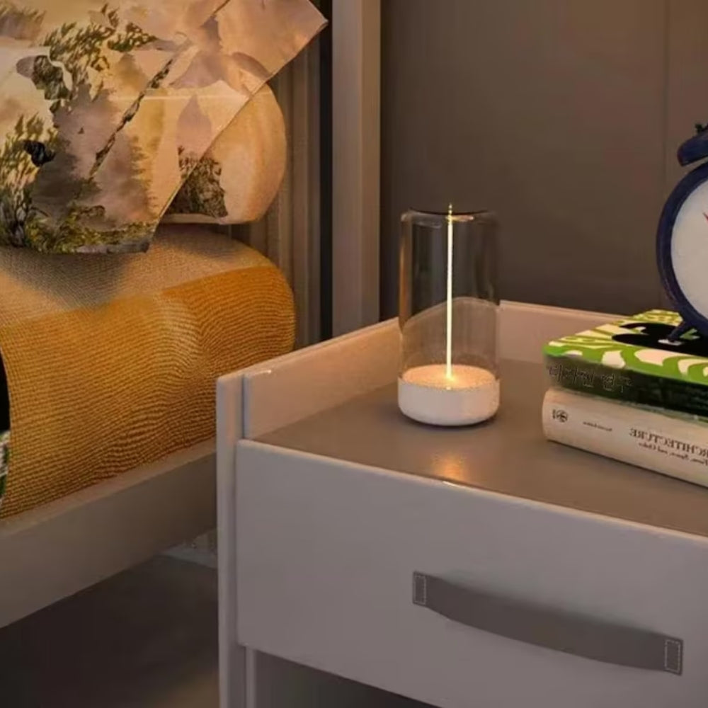 ambient lighting", "warm glow lamp", "minimalist home decor", "touch control light", "USB-C lamp", "portable centerpiece", "breathing light mode", "sculptural lighting", "hygge decor
