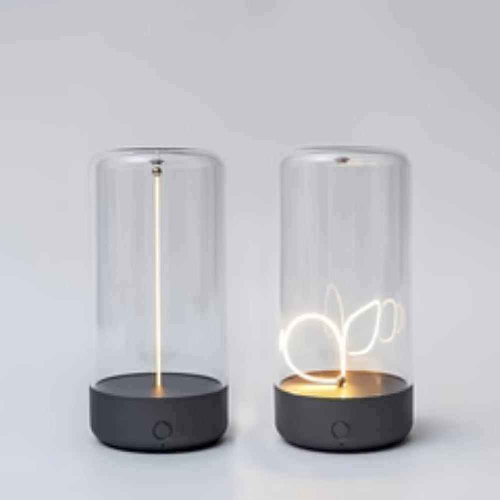 ambient lighting", "warm glow lamp", "minimalist home decor", "touch control light", "USB-C lamp", "portable centerpiece", "breathing light mode", "sculptural lighting", "hygge decor
