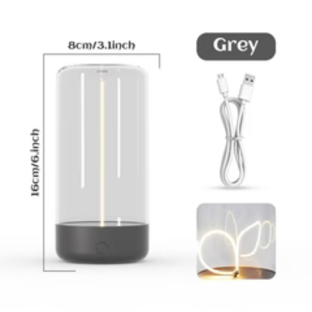 ambient lighting", "warm glow lamp", "minimalist home decor", "touch control light", "USB-C lamp", "portable centerpiece", "breathing light mode", "sculptural lighting", "hygge decor