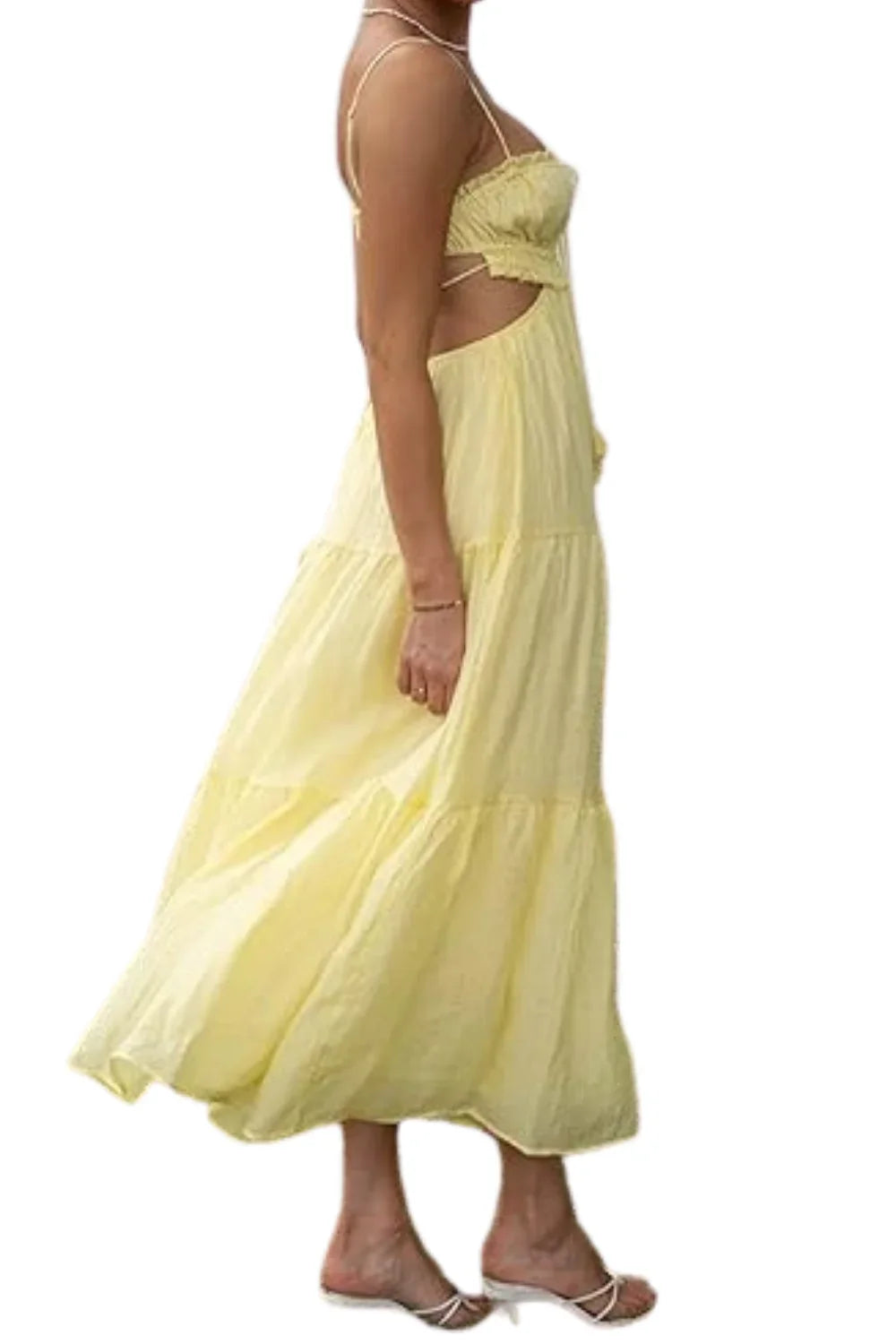 resort wear," "flowy silhouette," "feminine style," "golden hour outfit," "beach wedding guest attire," "lightweight cotton sundress