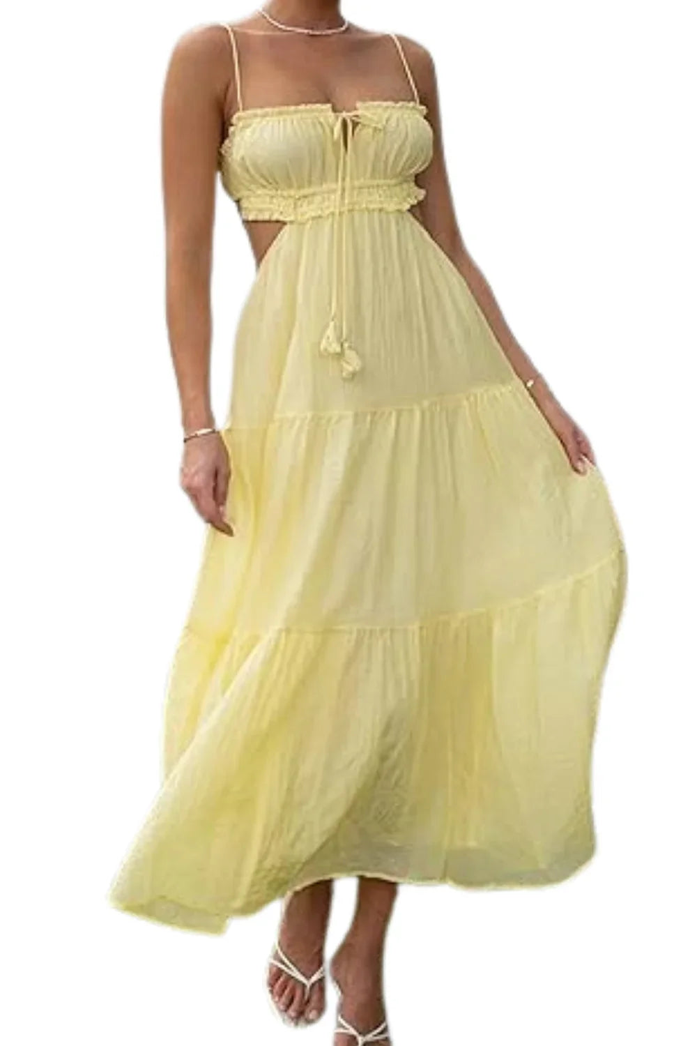 resort wear," "flowy silhouette," "feminine style," "golden hour outfit," "beach wedding guest attire," "lightweight cotton sundress
