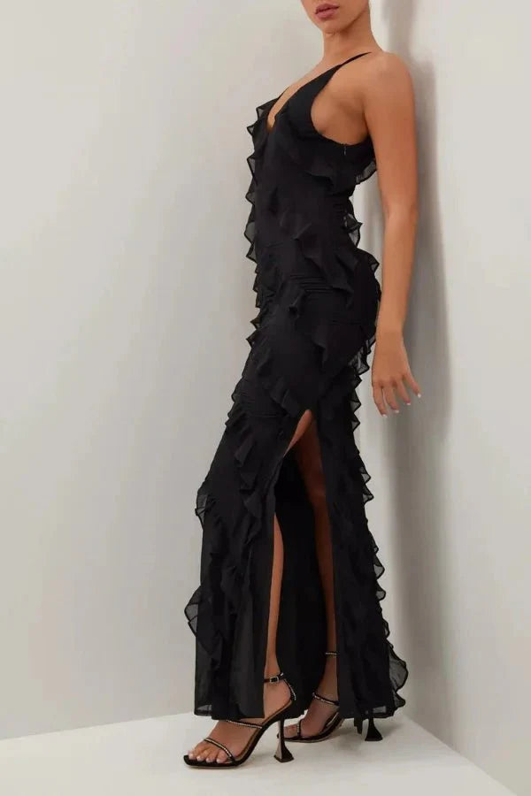 black-tie attire," "ethereal silhouette," "sophisticated eveningwear," and "statement piece