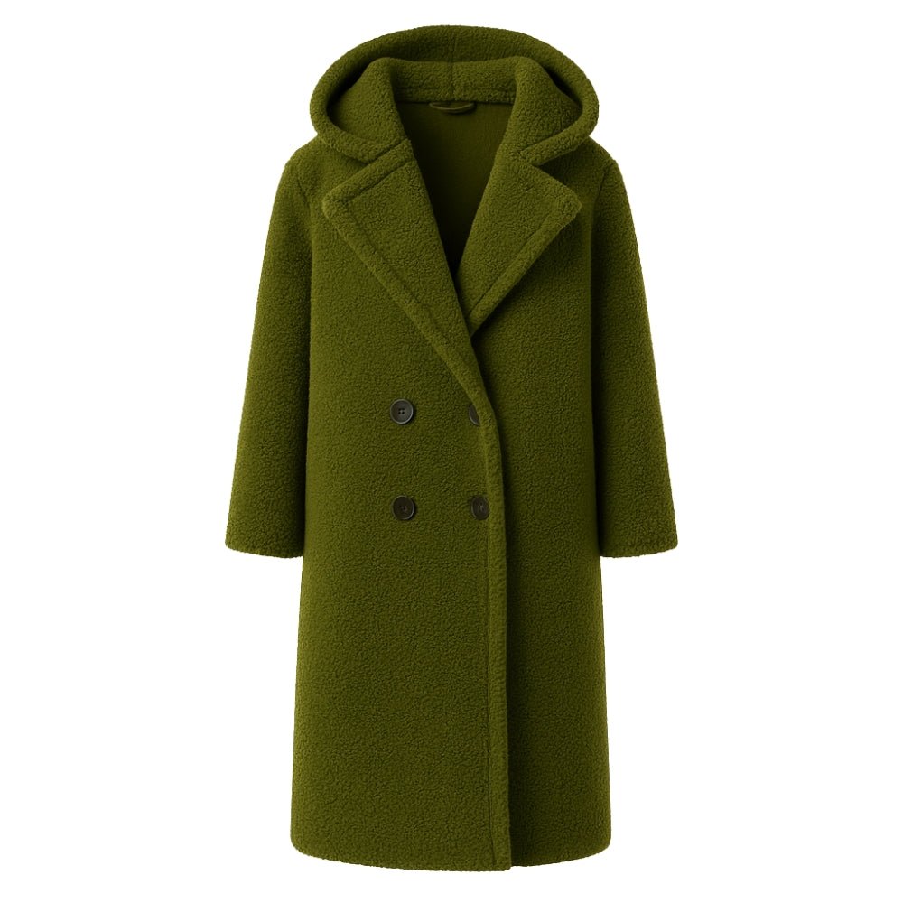 oversized fit," "cocoon silhouette," "cozy outerwear," "investment piece," "sustainable wool," "trans-seasonal jacket