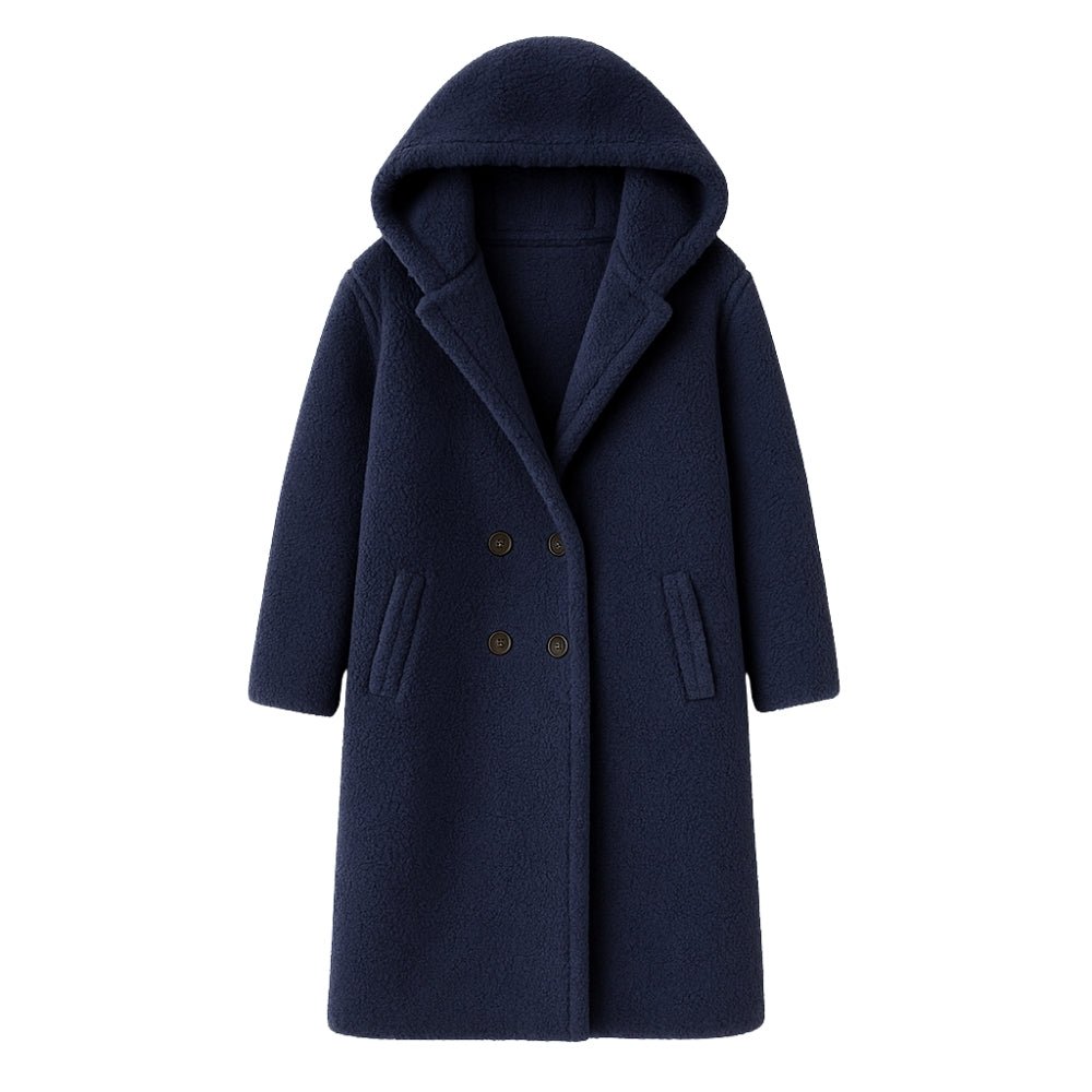 plush fleece jacket", "cozy outerwear", "faux fur long coat", "luxury winterwear", "designer teddy coat", "warm longline jacket