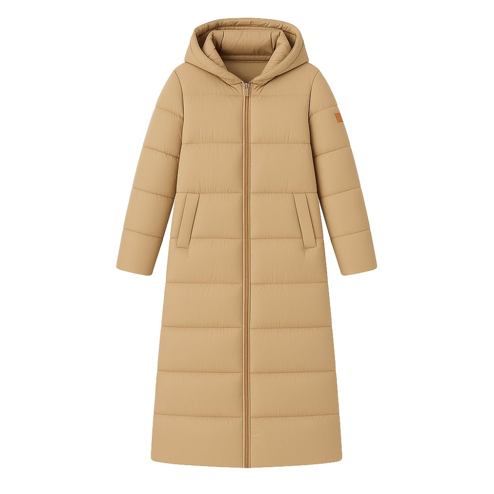 down-filled overcoat", "cold-weather essential", "quilted jacket", "insulated outerwear", "winter wardrobe staple