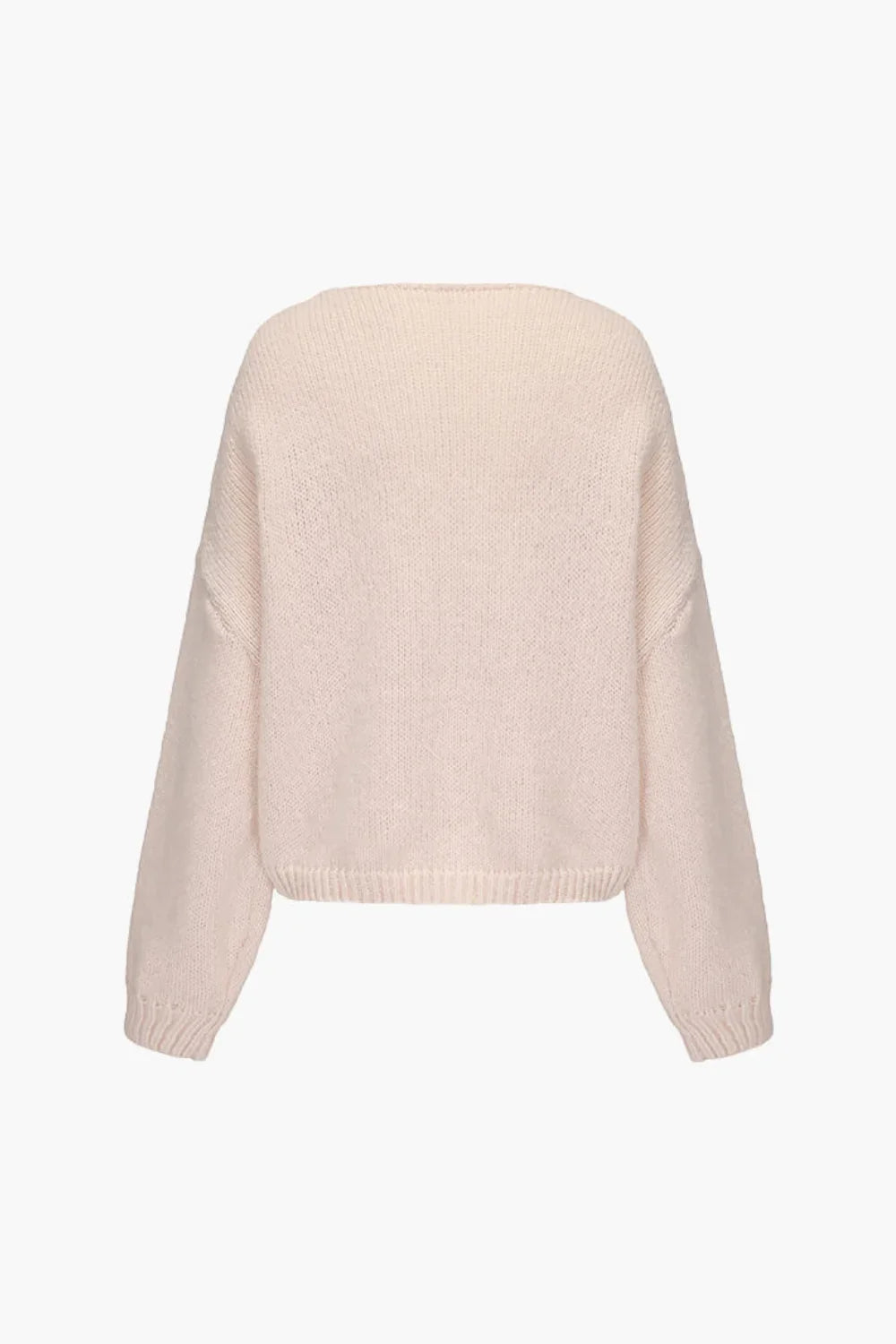 coquette sweater," "balletcore knit," "luxury knitwear," "oversized cardigan," "V-neck sweater," and "soft cozy knit