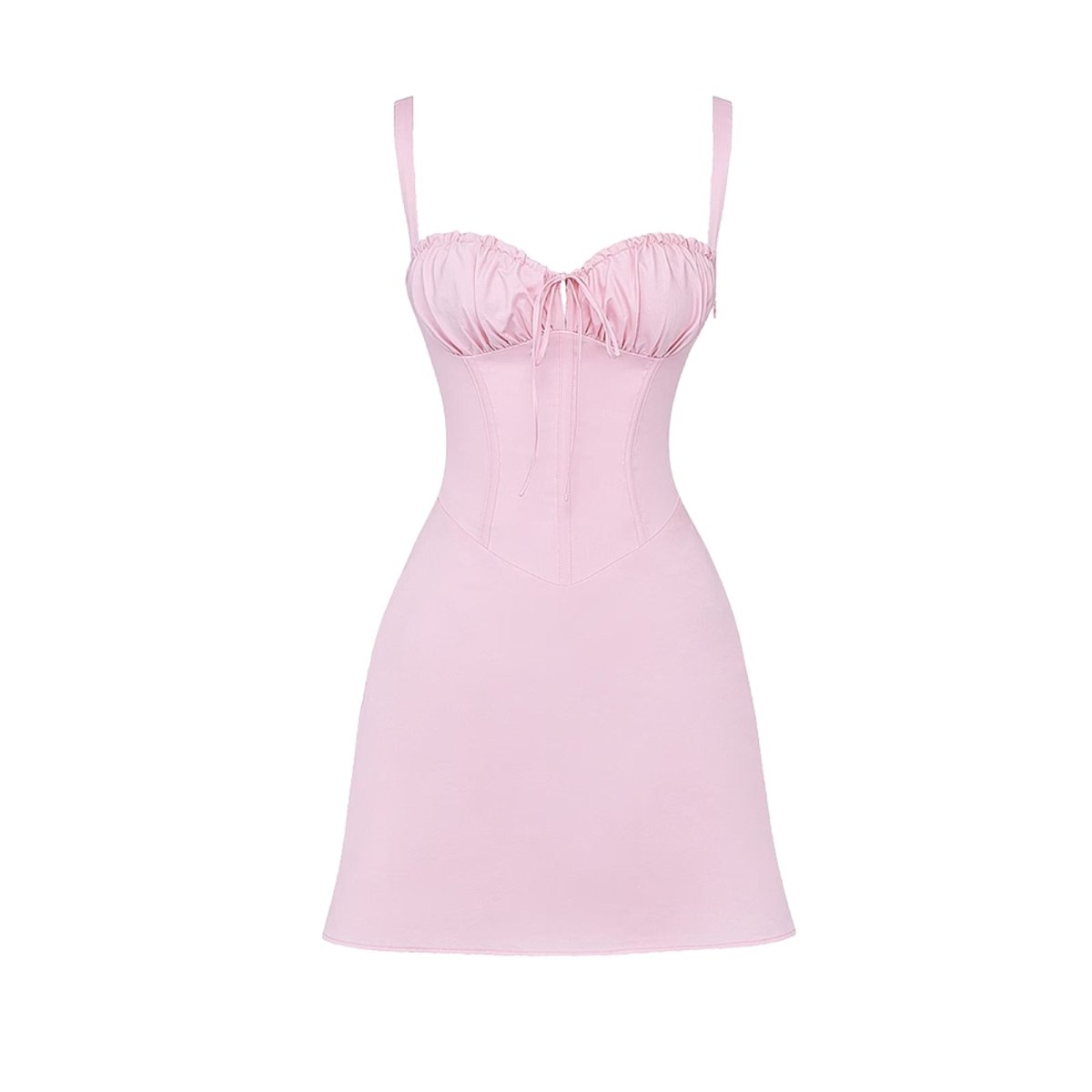 Pink slip dress on a white background
