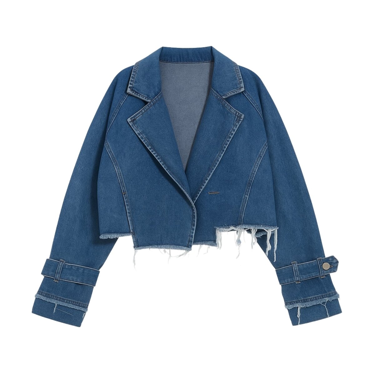 Kouvr Fashion street style setting wearing the oversized blue denim jacket .