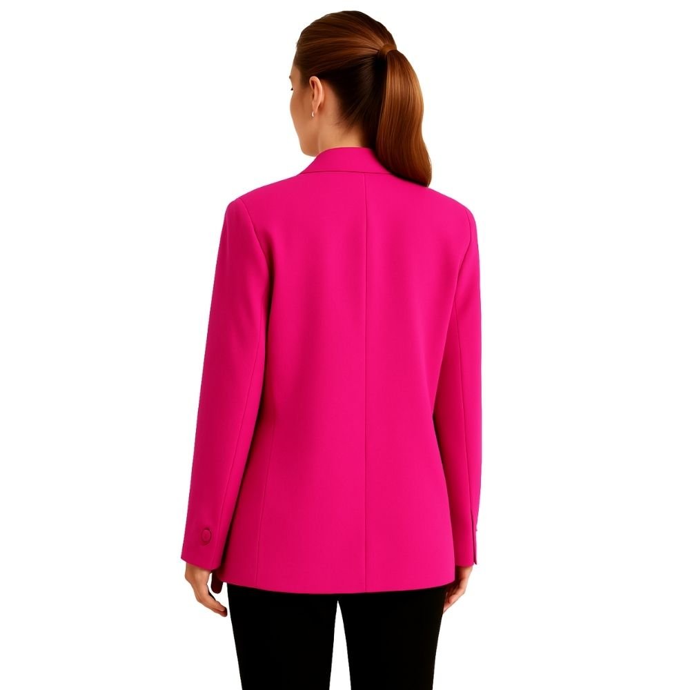 business casual jacket", "chic office wear", "notched lapel coat", "structured fit", "bold color outerwear", and "long sleeve blazer