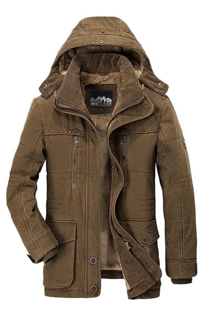 Kouvr Fashion Men's Sherpa Lined Jaylan Winter Parka in Rugged Brown