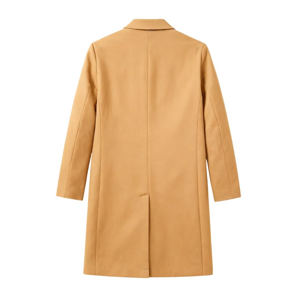 beige Kouvr coat on a white background
