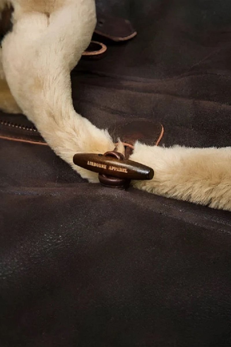 Men's Dark Brown Shearling Sheepskin Jacket with Fur Hood by Kouvr Fashion