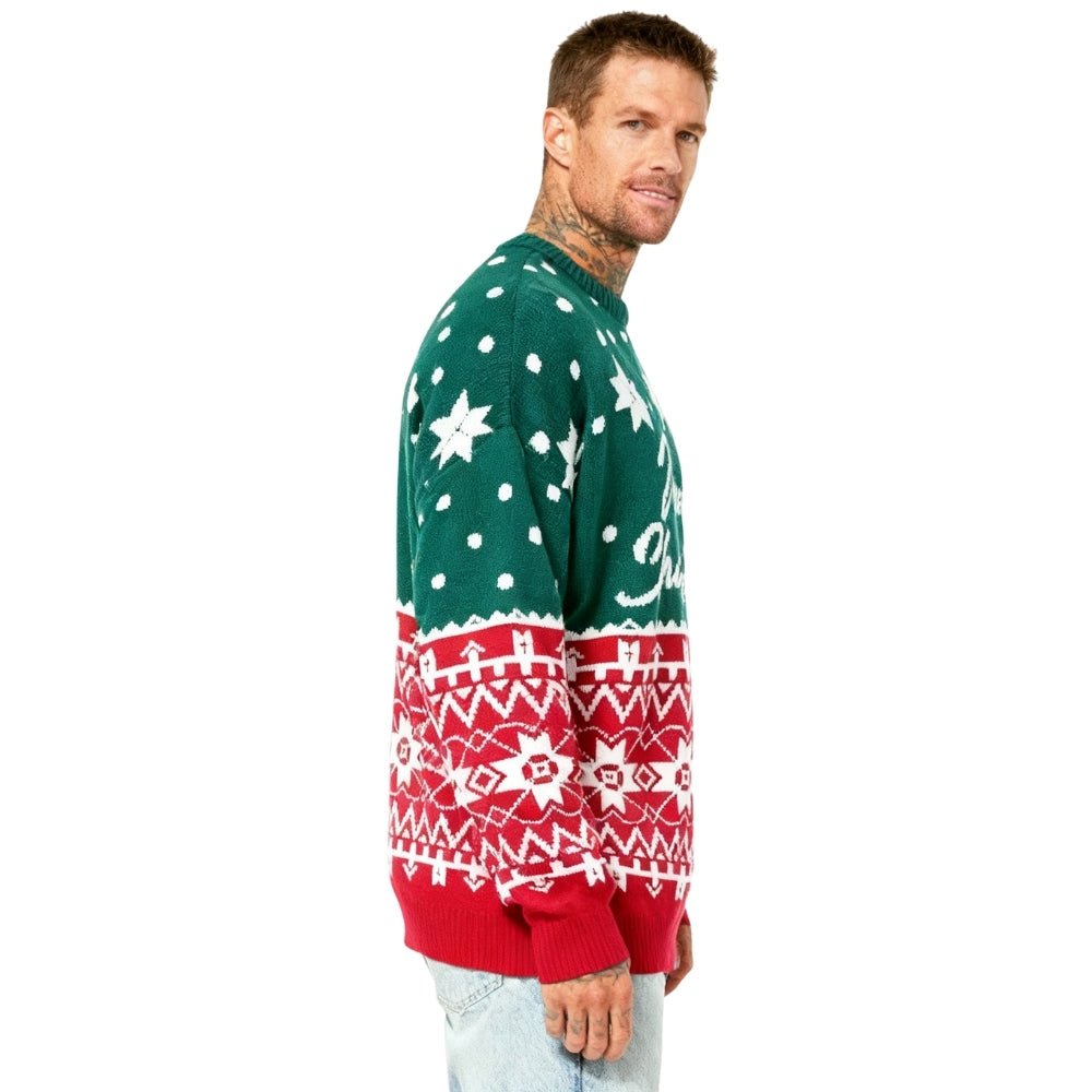 nordic knit jumper, fair isle christmas pullover, premium ugly christmas sweater, comfortable holiday knitwear, soft christmas sweater