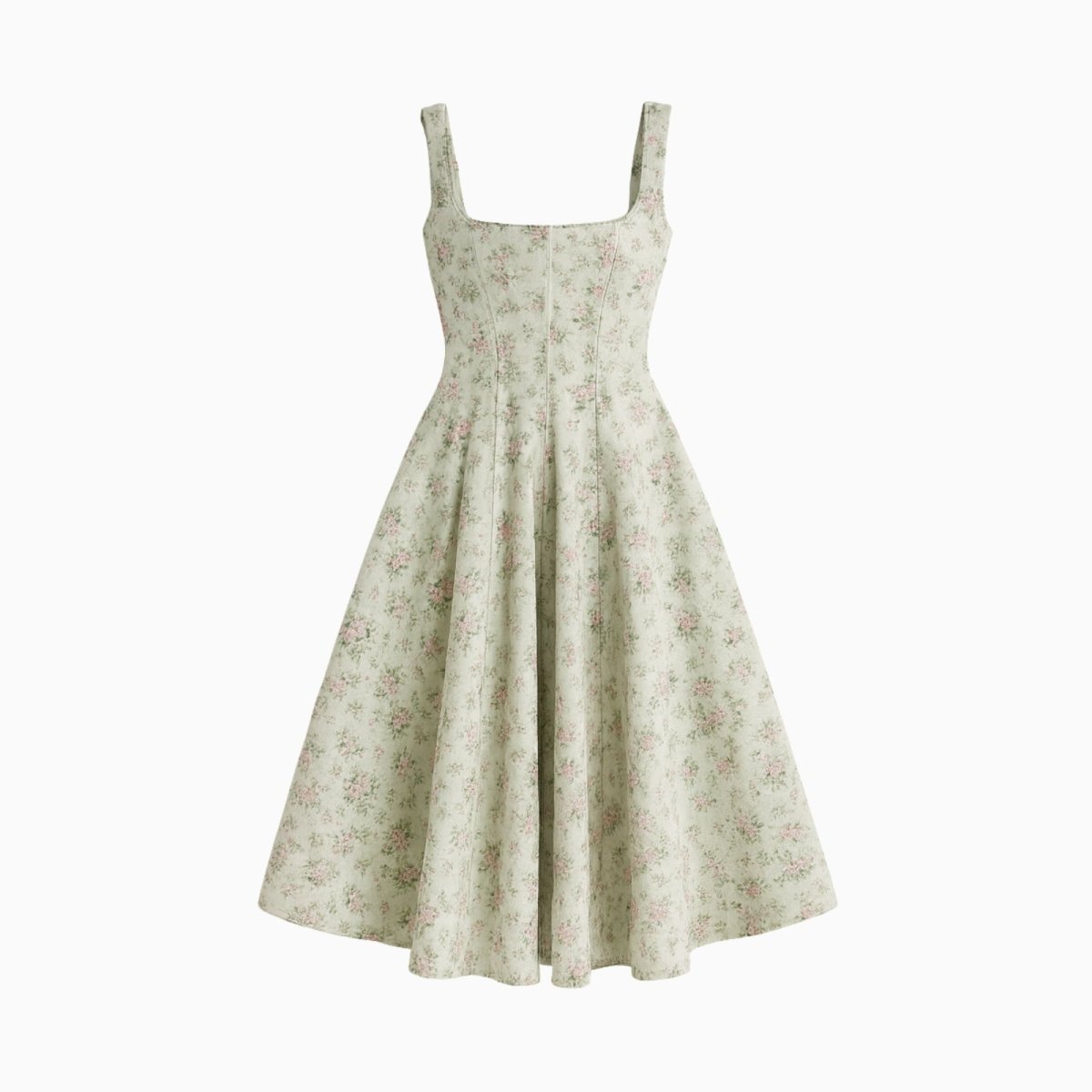 Floral patterned dress on a white background
