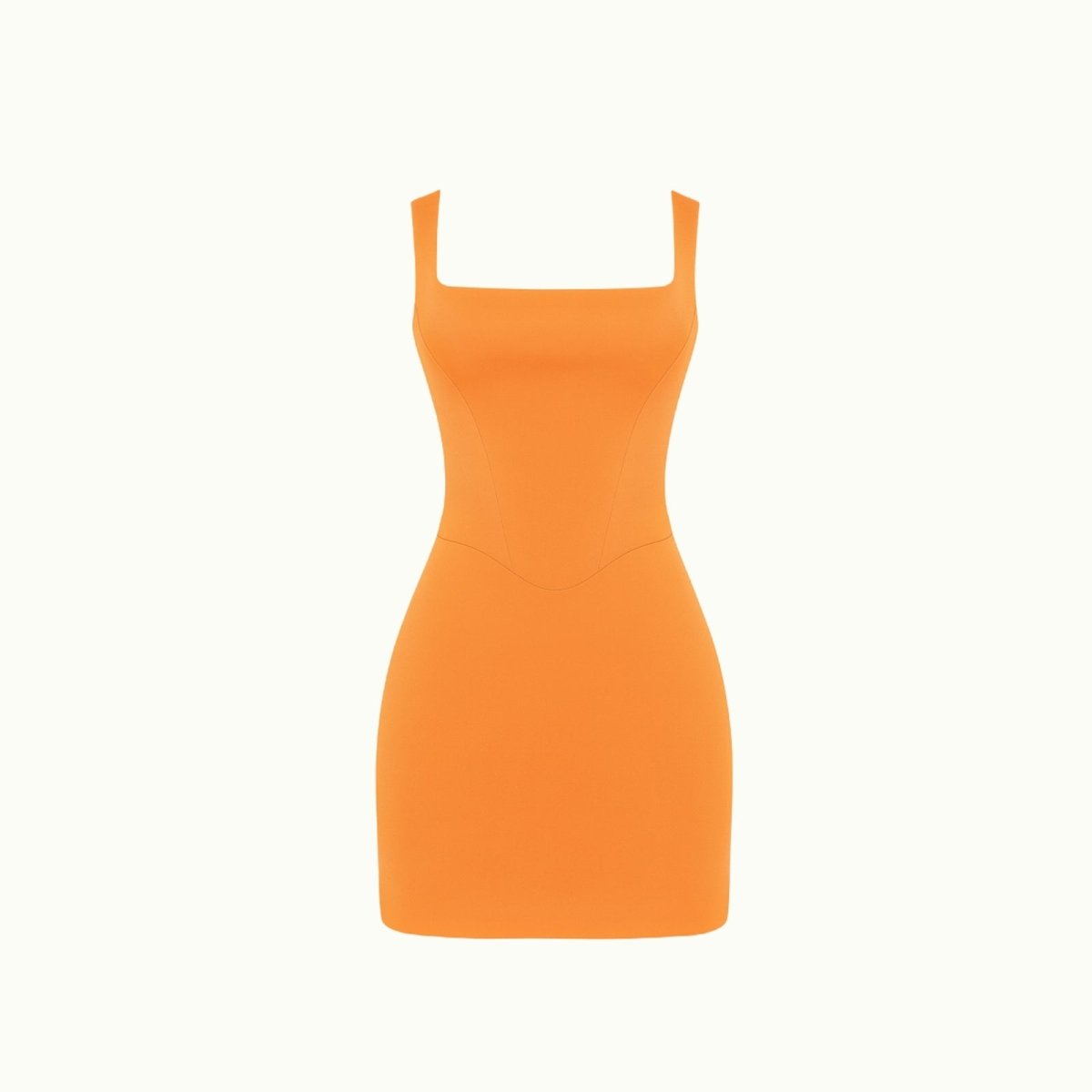 Orange kouvr dress on a white background