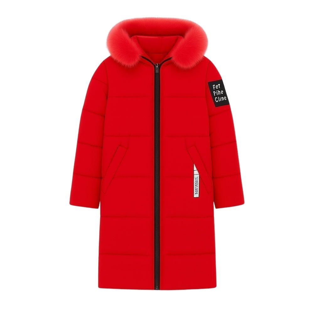 insulated outerwear, cold weather essential, stylish winter jacket, padded coat, statement outerwear, designer parka, warm hooded coat.