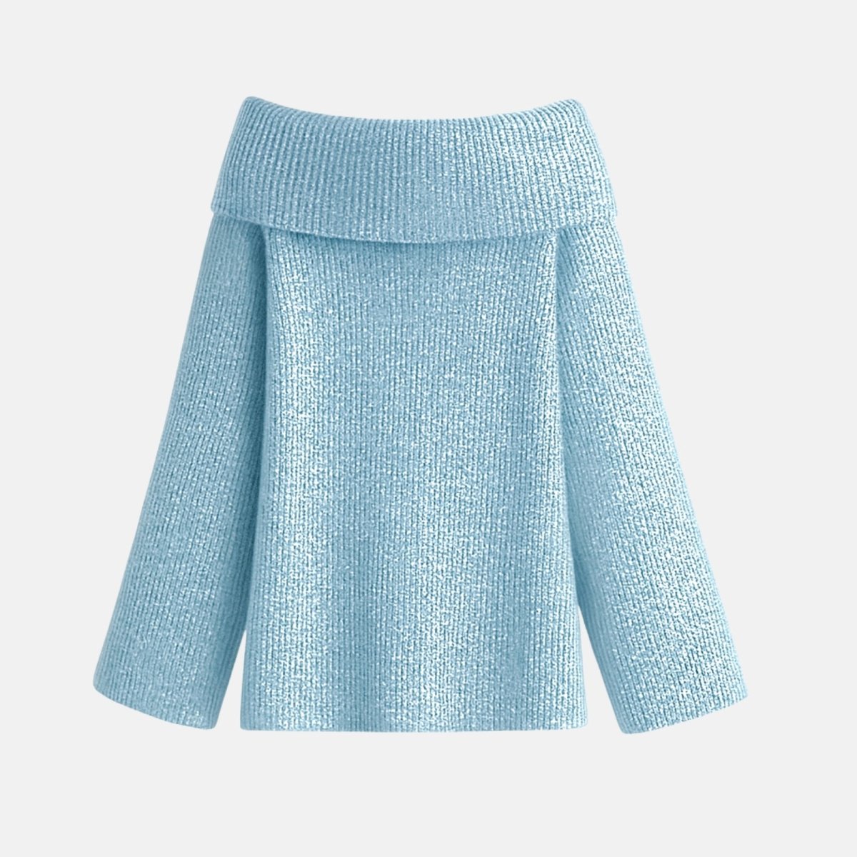 Light blue textured skirt on a light gray background