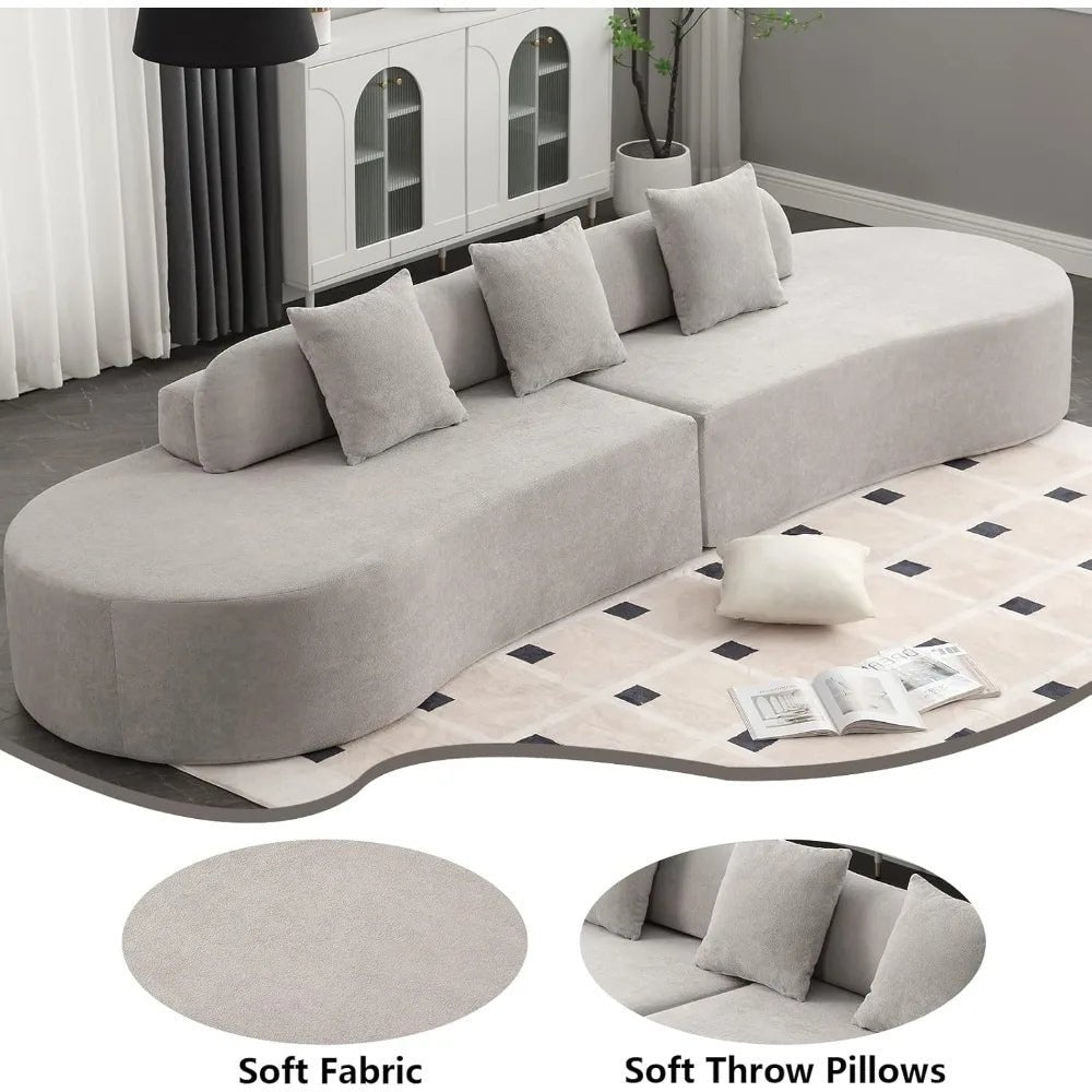 luxe couch," "minimalist sofa," "low-profile sectional," "bouclé fabric sofa," "cloud sofa alternative," and "statement living room furniture