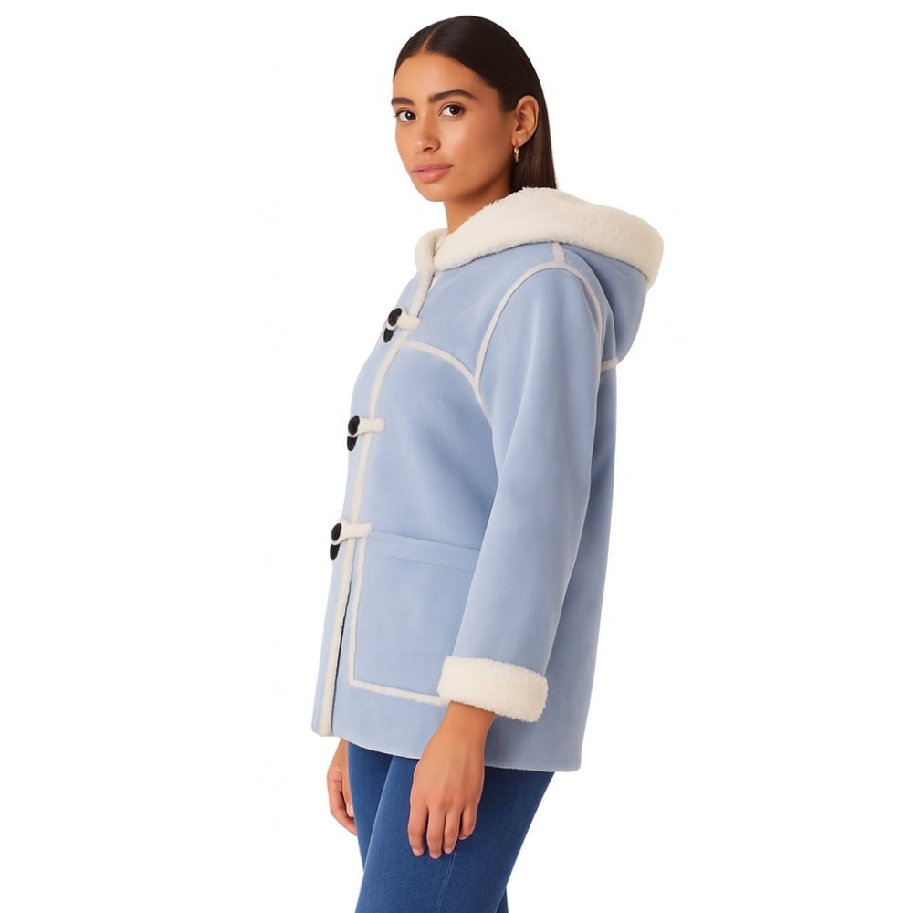 sherpa lined," "toggle coat," "hooded winter jacket," and "faux suede outerwear