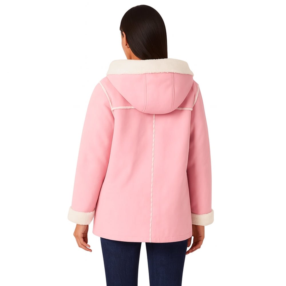 cozy," "plush," "70s inspired," "winter statement piece," "vegan shearling," and "oversized fit