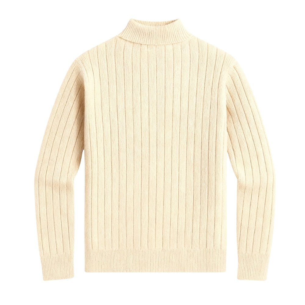 half-zip jumper, luxury knitwear, beige sweater for men, ribbed knit pullover, smart casual sweater.