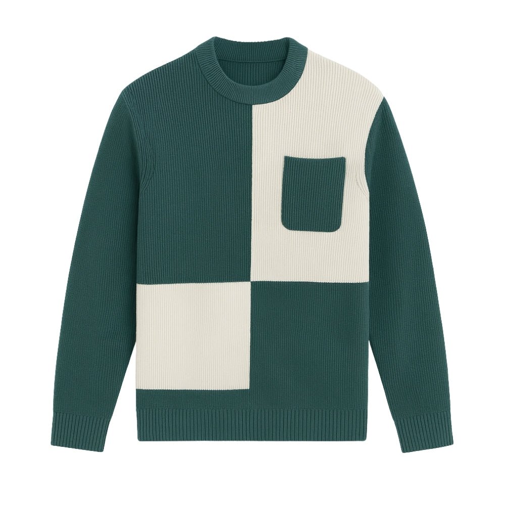 architectural knit, contemporary menswear, merino wool pullover, statement sweater