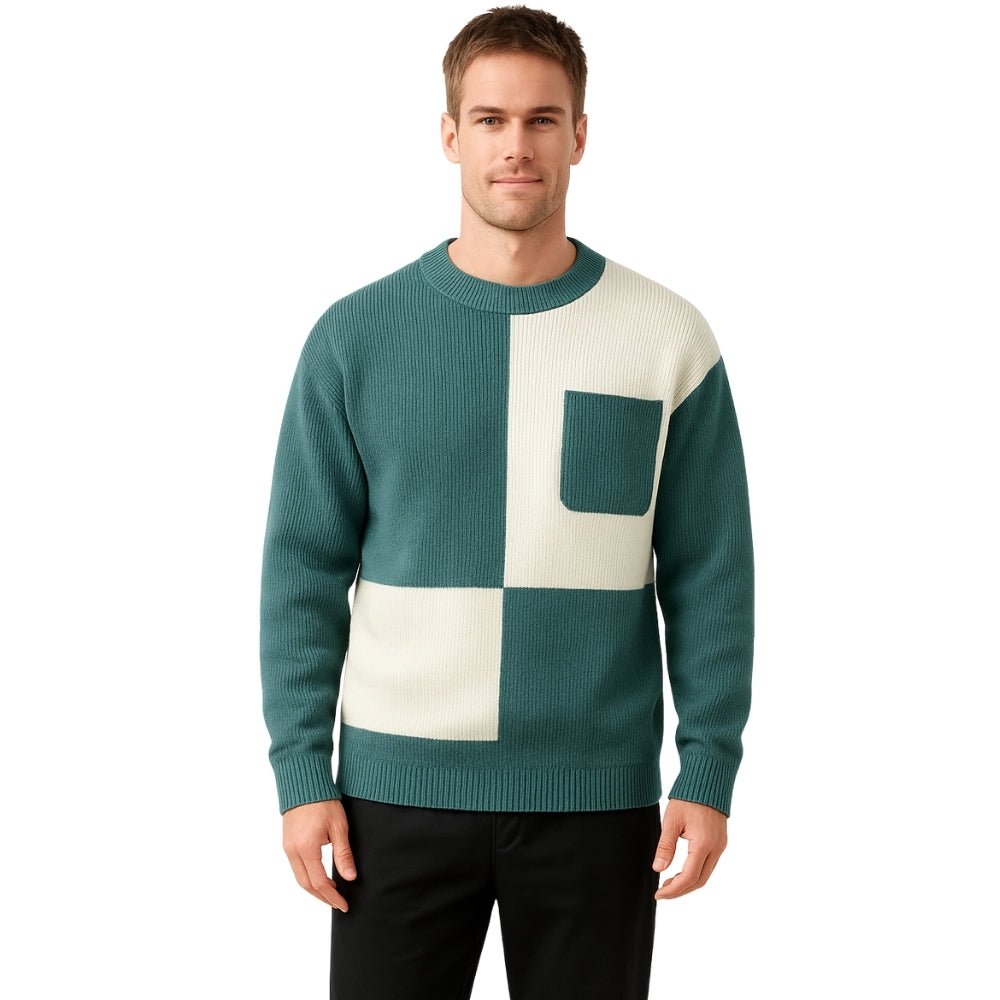 architectural knit, contemporary menswear, merino wool pullover, statement sweater