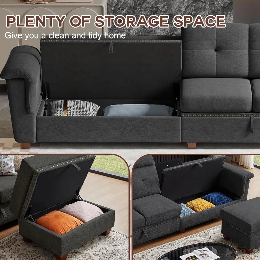 family room seating," "apartment sofa," "multi-functional couch," and "home theater sectional