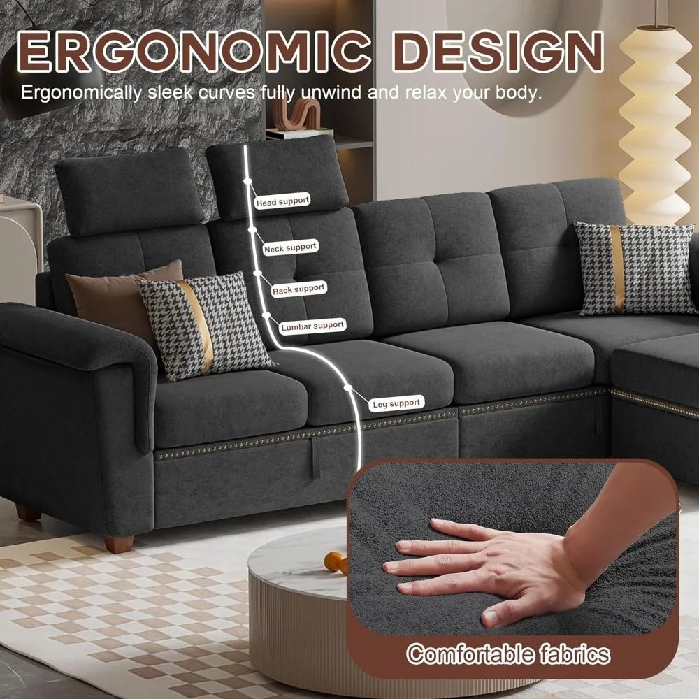 family room seating," "apartment sofa," "multi-functional couch," and "home theater sectional