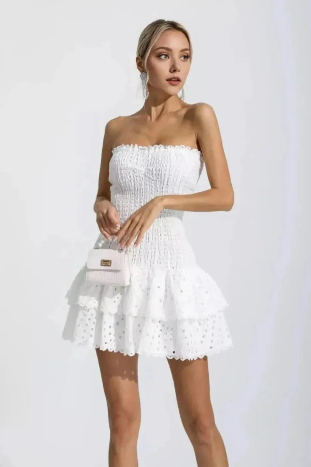 kouvr-starla-white-strapless-smocked-eyelet-dress-front