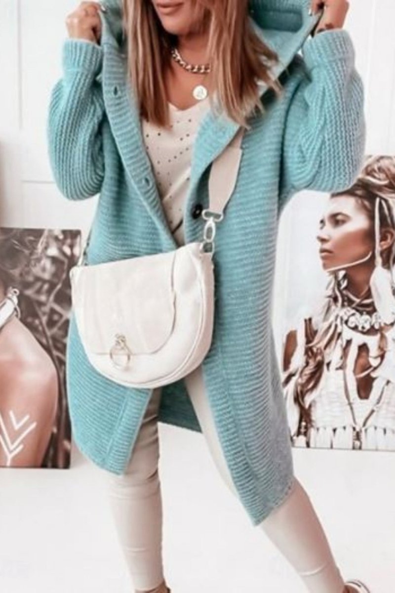 Ribbed duster cardigan
- Cozy loungewear coat
- Transitional spring outerwear
- Knee-length sweater jacket
- Luxury casual knitwear
- Minimalist hooded sweater