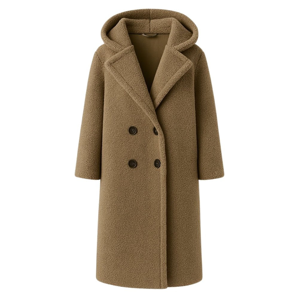 bouclé texture," "double-breasted tailoring," "investment outerwear," "fall essentials," and "longline silhouette