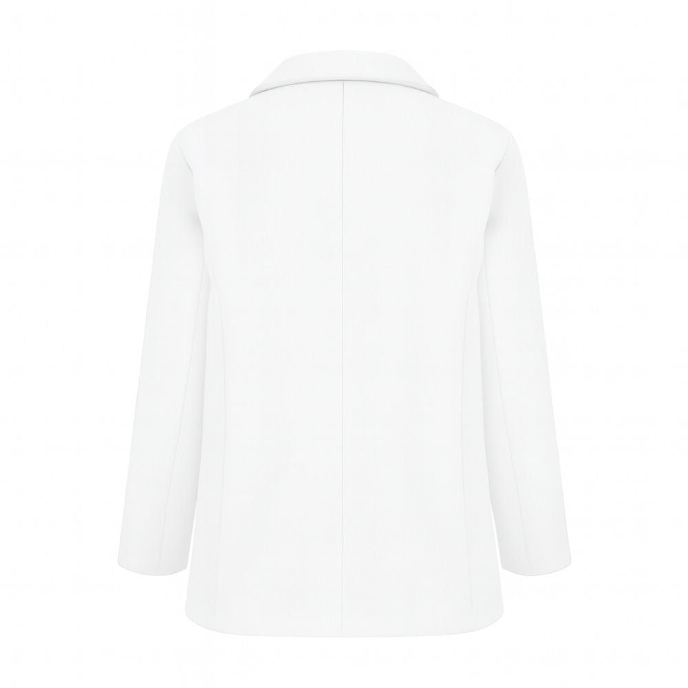 single-breasted suit jacket', 'chic workwear', 'blazer for jeans', 'notched lapel jacket', and 'modern professional style