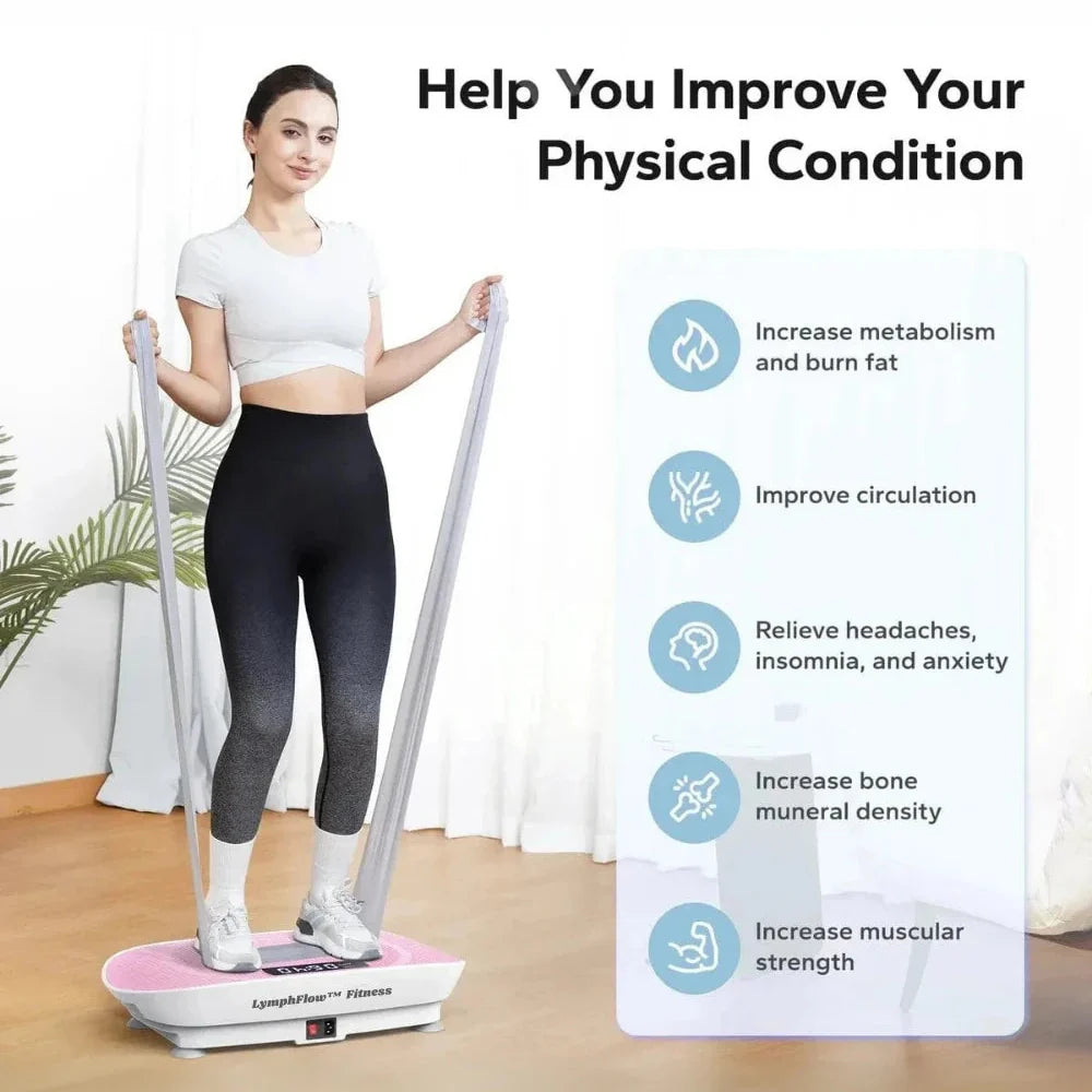 LymphFlow Fitness whole body vibration plate for lymphatic drainage and home workouts