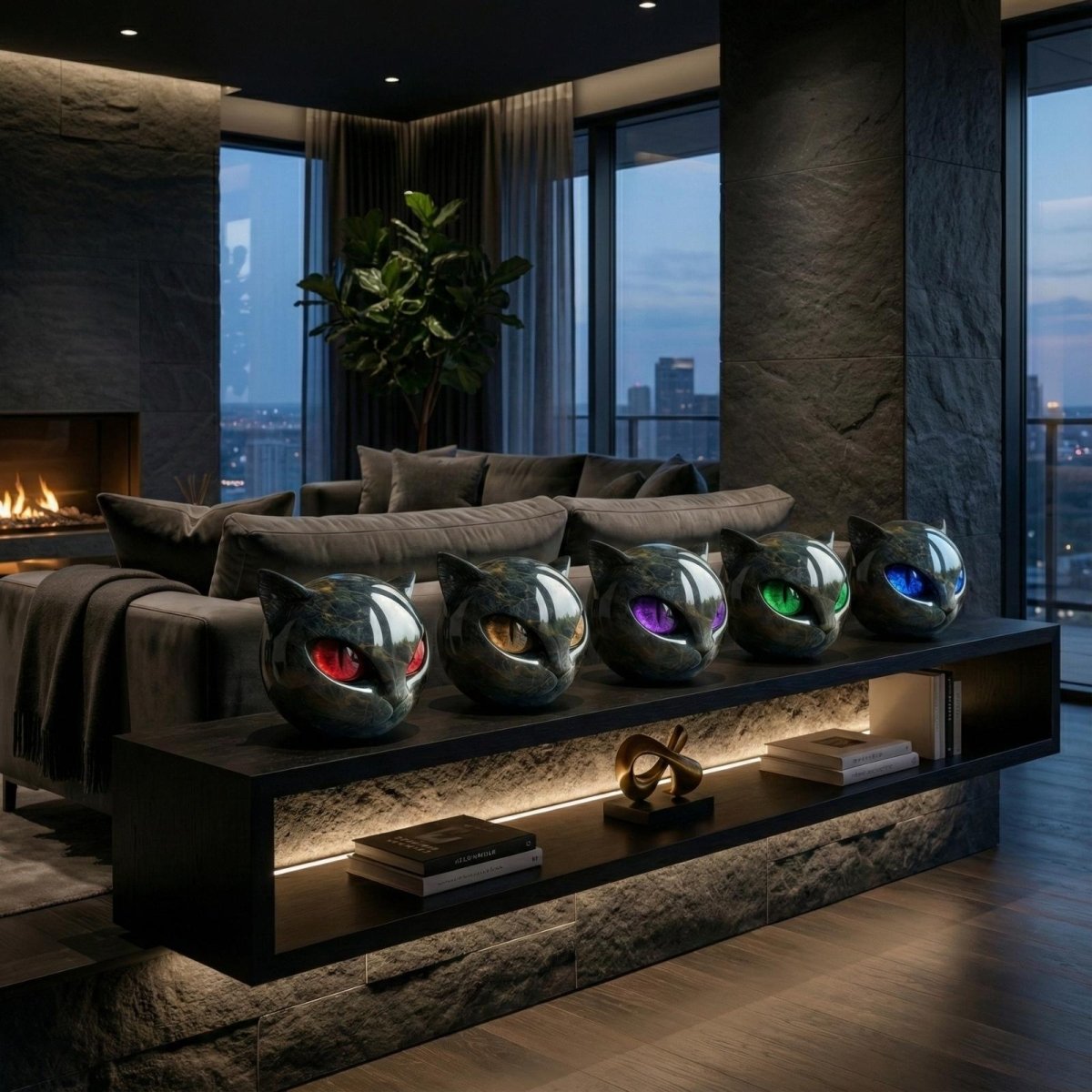 Cat Marble Decor Set