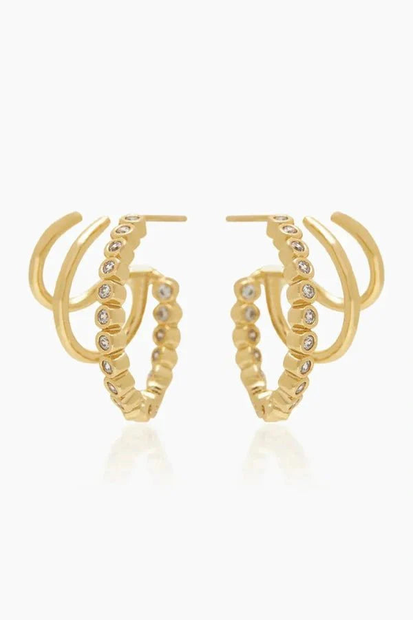 Sakura Gold Triple Hoops